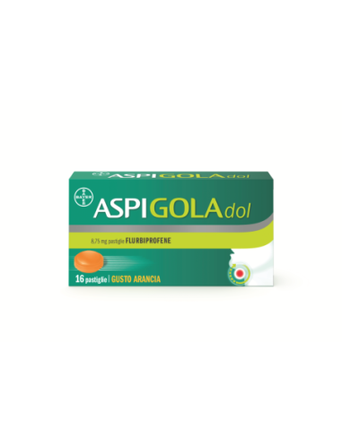 ASPIGOLADOL 16 PASTIGLIE MAL DI GOLA GUSTO ARANCIA 8,75MG