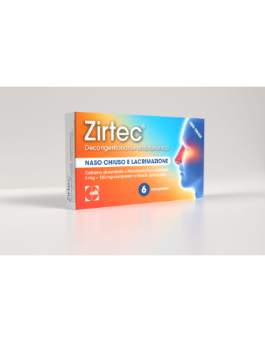 ZIRTEC DECONGESTIONANTE ANTISTAMINICO 6 COMPRESSE 5+120MG