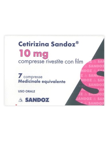 CETIRIZINA SANDOZ ANTISTAMINICO 7 COMPRESSE RIVESTITE 10MG