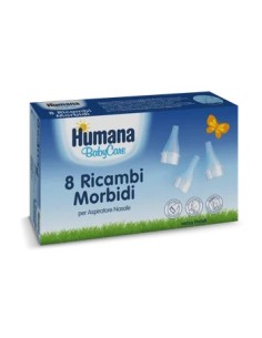 SET RICAMBI MORBIDI PER ASPIRATORE NASALE HUMANA 8 PEZZI