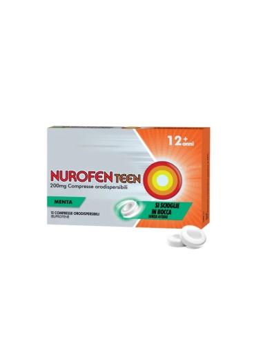 NUROFENTEEN 12 COMPRESSE ORODISPERSIBILI 200MG GUSTO MENTA