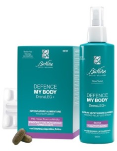 BIONIKE DEFENCE MY BODY KIT IN & OUT 1 DRENALEG+ 60 COMPRESSE + 1 SPRAY DEFATICANTE GAMBE 150ML