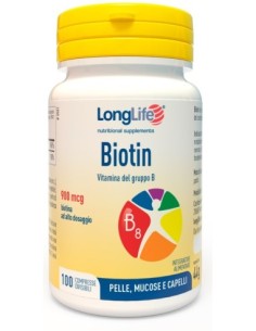 LONGLIFE BIOTIN 900MCG 100 COMPRESSE DIVISIBILI