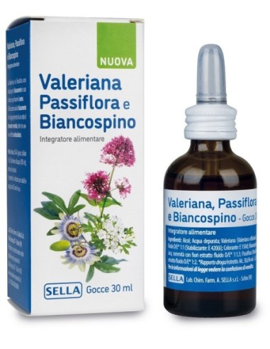 SELLA VALERIANA PASSIFLORA E BIANCOSPINO GOCCE 30ML