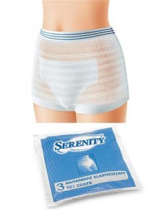 MUTANDINA ELASTICA RETTANGOLARE A RETE SERENITY M 3 PEZZI