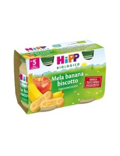 HIPP BIO OMOGENEIZZATO MELA BANANA BISCOTTO 2X125 G