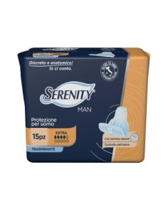 PANNOLINO SERENITY LIGHT MAN EXTRA CON ADESIVO O ALTRO FISSAGGIO 15 PEZZI